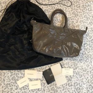 YSL Easy Y tote grey in patent leather